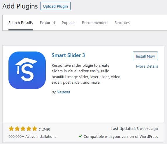 Screenshot showing the plugin details on the add plugins page